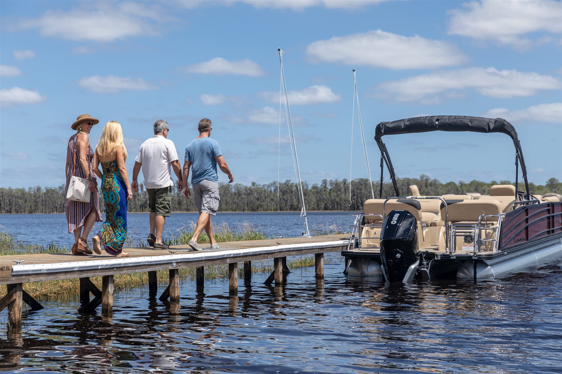 Berkshire pontoon tied at a dock
