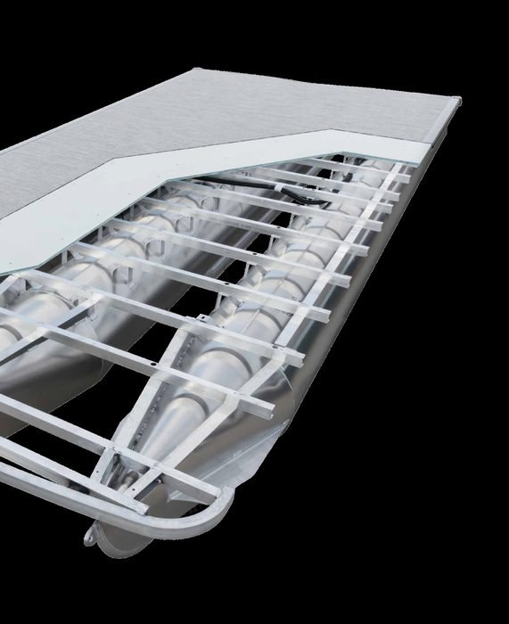 Berkshire pontoon chassis and composite deck construction detail