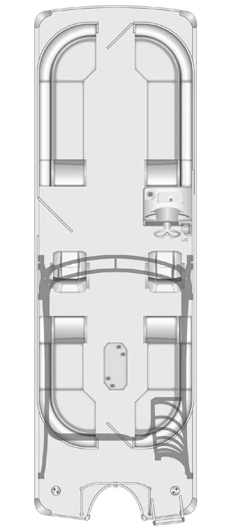 2026 Berkshire 25RFX DC STS pontoon floorplan layout